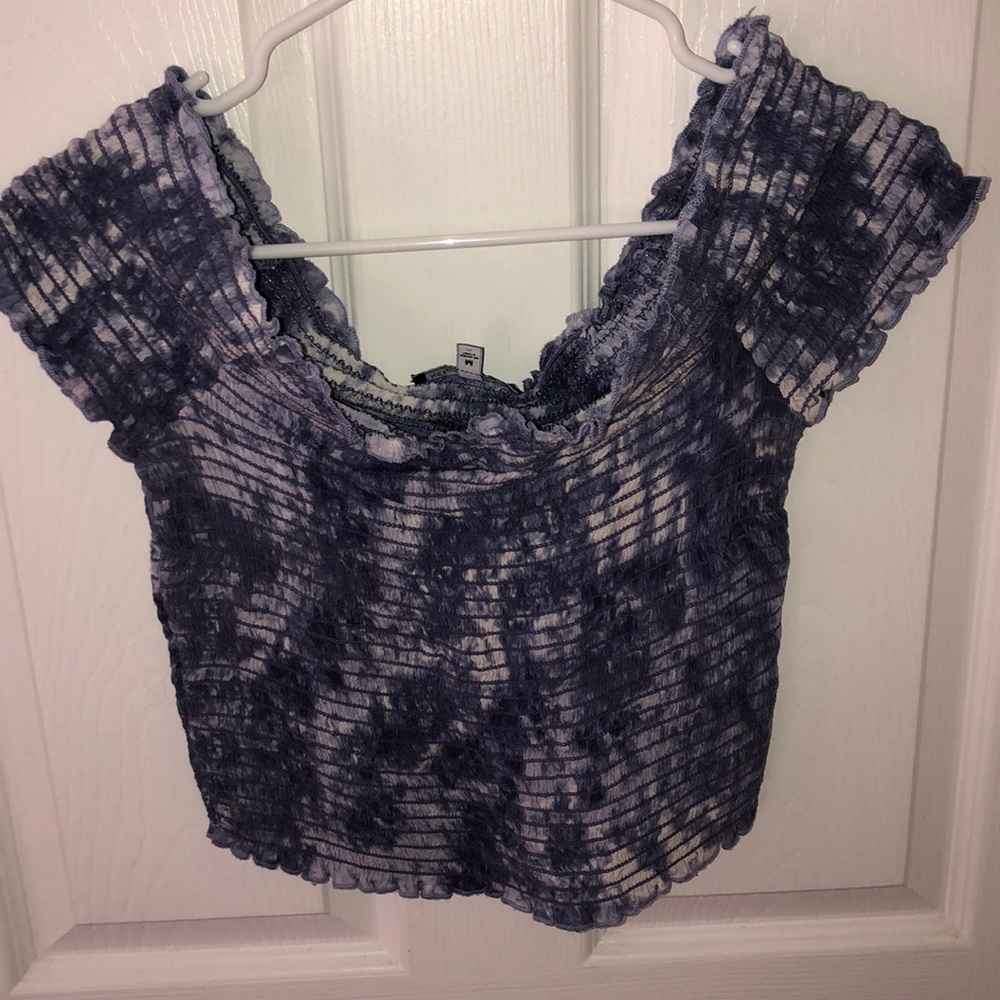 Off the shoulder tie dye crop top